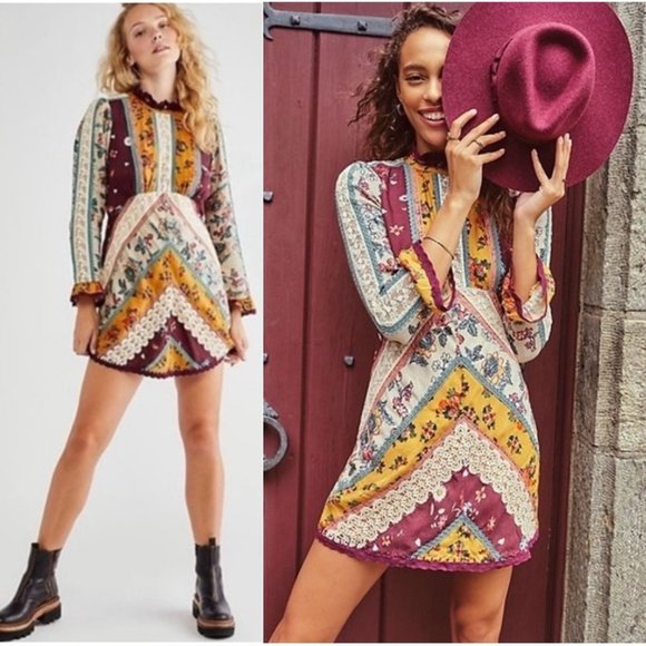 Free People Dresses & Skirts - Free People Fall to Pieces Mini Dress
